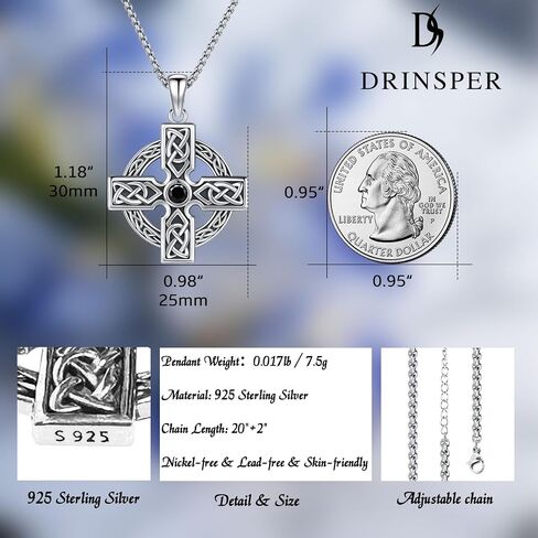 Triskelion/Star of David/Celtic Cross/Pentagram Necklace 925 Sterling Silver Celtic Pendant Spiritual Jewelry for Women Men in Kuwait