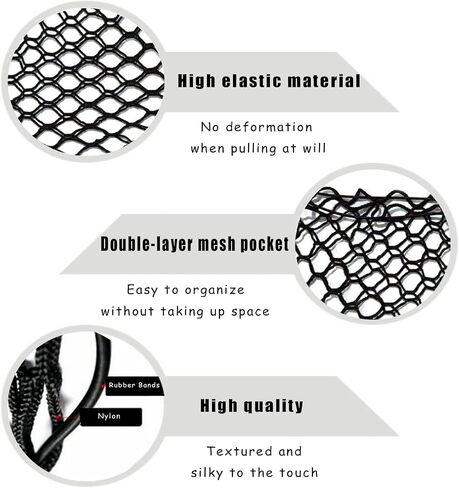 2PCS Motorcycle Cargo Nets,Black High Elastic Double Layer Motorcycle Net,11.2 * 9.8inch Luggage Strap Rack Expansion Organizer Net Pocket for Motor Bike Trike Cycle in Saudi Arabia