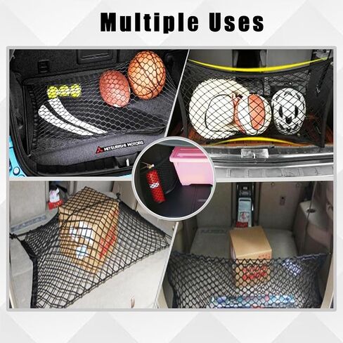 2PCS Motorcycle Cargo Nets,Black High Elastic Double Layer Motorcycle Net,11.2 * 9.8inch Luggage Strap Rack Expansion Organizer Net Pocket for Motor Bike Trike Cycle in Saudi Arabia