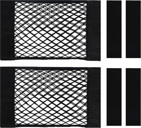 2PCS Motorcycle Cargo Nets,Black High Elastic Double Layer Motorcycle Net,11.2 * 9.8inch Luggage Strap Rack Expansion Organizer Net Pocket for Motor Bike Trike Cycle in Saudi Arabia