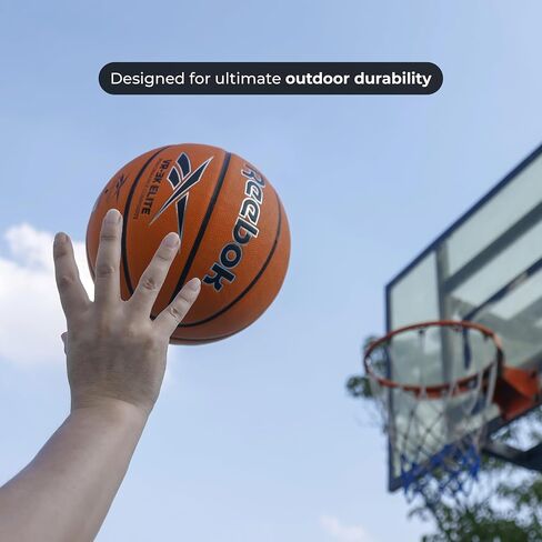 Reebok Hi Vis Elite Basketball, Official Size, Composite Leather, Anti-Slip Grip, Consistent Shape Retention, Includes Pump & Needle, VR-3K Series in Saudi Arabia