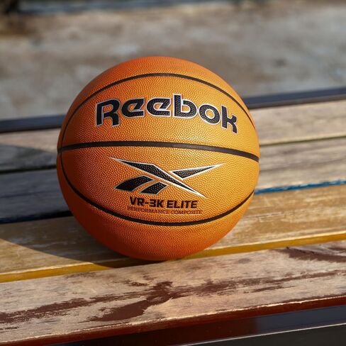 Reebok Hi Vis Elite Basketball, Official Size, Composite Leather, Anti-Slip Grip, Consistent Shape Retention, Includes Pump & Needle, VR-3K Series in Saudi Arabia