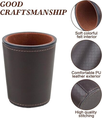 كوب نرد جلدي من Bamboo's Grocery LoKii، بطانة داخلية مبطنة باللباد تمامًا، 6 أكواب شاكر و30 نرد منقطة، حقيبة حمل واحدة، أسود وأرجواني in Kuwait