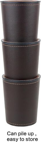 كوب نرد جلدي من Bamboo's Grocery LoKii، بطانة داخلية مبطنة باللباد تمامًا، 6 أكواب شاكر و30 نرد منقطة، حقيبة حمل واحدة، أسود وأرجواني in Kuwait