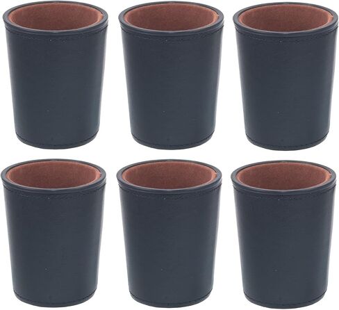 كوب نرد جلدي من Bamboo's Grocery LoKii، بطانة داخلية مبطنة باللباد تمامًا، 6 أكواب شاكر و30 نرد منقطة، حقيبة حمل واحدة، أسود وأرجواني in Kuwait