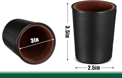 كوب نرد جلدي من Bamboo's Grocery LoKii، بطانة داخلية مبطنة باللباد تمامًا، 6 أكواب شاكر و30 نرد منقطة، حقيبة حمل واحدة، أسود وأرجواني in Kuwait