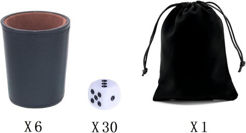كوب نرد جلدي من Bamboo's Grocery LoKii، بطانة داخلية مبطنة باللباد تمامًا، 6 أكواب شاكر و30 نرد منقطة، حقيبة حمل واحدة، أسود وأرجواني in Kuwait
