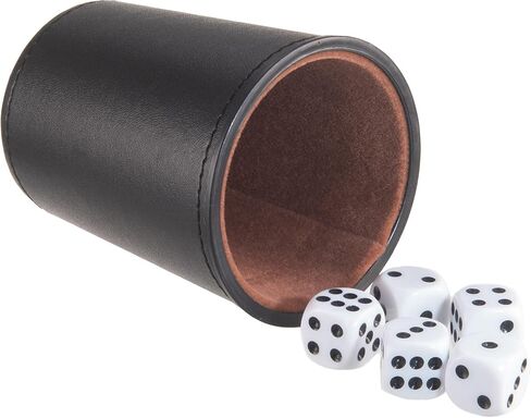 كوب نرد جلدي من Bamboo's Grocery LoKii، بطانة داخلية مبطنة باللباد تمامًا، 6 أكواب شاكر و30 نرد منقطة، حقيبة حمل واحدة، أسود وأرجواني in Kuwait