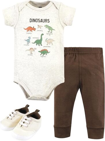 Hudson Baby Unisex Baby Cotton Bodysuit, Pant and Shoe Set, Plum Wildflower, 9-12 Months in Saudi Arabia