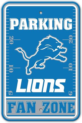 لافتة وقوف السيارات البلاستيكية لمنطقة مشجعي الدوري الوطني لكرة القدم الأمريكية ديترويت لايونز، باللون الأزرق in Kuwait