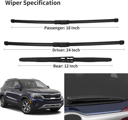 WINNERS Windshield Wiper Blades for Kia Telluride 2020 2021 2022 2023, Window Wiper Blades for My Car, Include Front 26 Inch, 18 Inch and Rear 13 Inch, Beam Wipers Featured Easy to Install in Saudi Arabia