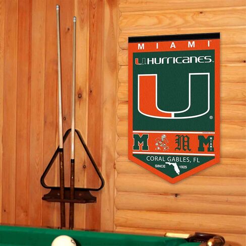 College Flags & Banners Co. Hurricanes Heritage History Banner Pennant in Saudi Arabia