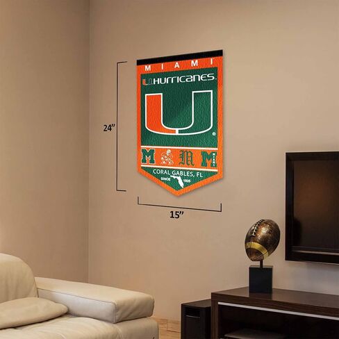College Flags & Banners Co. Hurricanes Heritage History Banner Pennant in Saudi Arabia