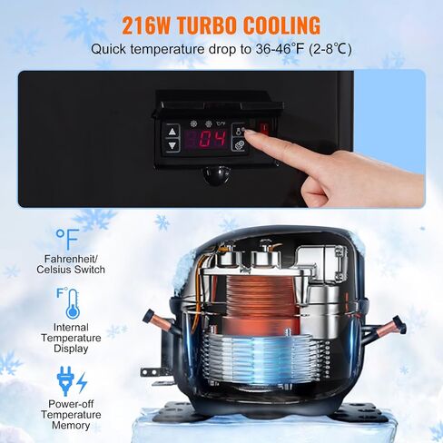 VEVOR Refrigerated Display Case, 3 Cu.Ft./85L Countertop Pastry Display Case, 3-Tier Commercial Display Refrigerator with LED Lighting, TURBO Cooling, Frost-Free Air-Cooling, Locked Door for Bakery in Saudi Arabia