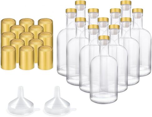 JIUYUE 13 pcs 6 oz / 200 ml Glass Bottles with Lids,Small Wine Bottles with Cork,Limoncello Bottles,Sauce Bottles Glass,Empty Whiskey Bottles. in Saudi Arabia