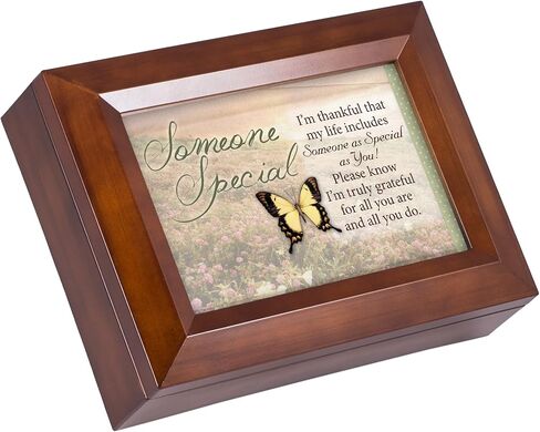 Cottage Garden Someone Special Butterfly Grateful Wood Finish Jewelry Music Box - Plays Tune You are My Sunshine in Saudi Arabia