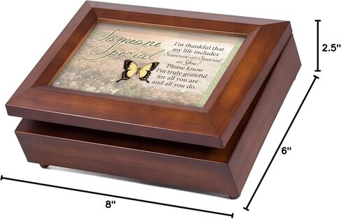 Cottage Garden Someone Special Butterfly Grateful Wood Finish Jewelry Music Box - Plays Tune You are My Sunshine in Saudi Arabia