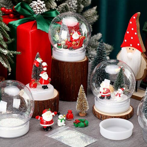 Shappy 4 بوصة DIY سنو غلوب ووتر غلوب 6 مجموعة عيد الميلاد DIY مجموعات من البلاستيك الشفاف ووتر غلوب مع غطاء لولبي للحرف اليدوية وتخصيص هدايا تزيين المنزل in Saudi Arabia