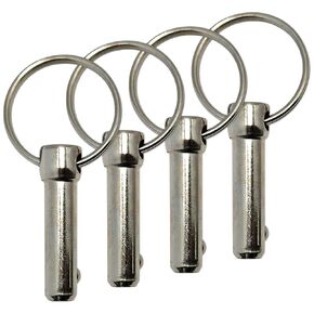 5/16" Diameter Quick Release Pin, Total Length 1.38", Effective Length 0.75", Stronger with Reinforced Pull Tab (4 Pack)