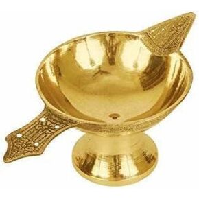 Diya Brass Diya Diya for Pooja Jyoti Diya Pooja Diya Diya Jot Diya Lamp (Brass) Gold