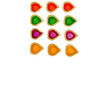 طين ديا ديوالي ديا مع فتائل قطنية لبوجا طين دياس لديوالي بوجا ديكور هندي نافراتري/نافاراتري بوجا ديوالي ديكور بوجا عناصر ديكورات هندية ضياء - 2.1 بوصة عبوة من 12 قطعة (KUNARED-012) in Kuwait