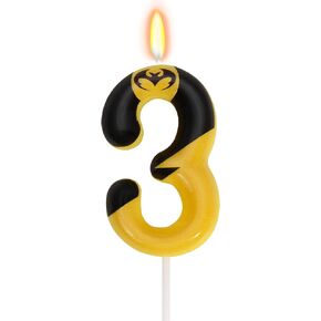 5th Bat Birthday Candle, Hero Themed Birthday Party Decorations, Super Bat Cake Topper, Boys Girls Birthday Party Supplies (Number 5)