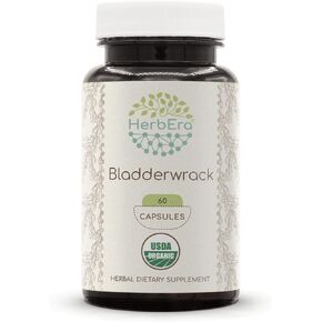 Bladderwrack USDA Organic 60 Capsules | Natural Herbal Supplement | Certified Organic Vegetarian Capsules and Organic Bladderwrack (Fucus vesiculosus) Dried Plant (60 Capsules)
