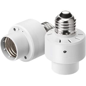DEWENWILS Dusk to Dawn Light Sensor Socket with Timer, E26 Bulb Light Sensor Socket Indoor/Outdoor for Porch Garage Garden Patio Waterpoof Lights, 2 Pack Black, ETL Listed