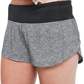 شورت Lululemon Athletica للتسريع 2.5 بوصة (هيذر لوكس متعدد الأسود/الأسود، مقاس 0) in Kuwait