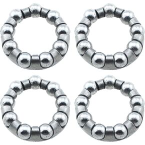 RLECS 4PCS Silver Bicycle Ball Crank Bearing Retainer 1/4 Inch x 9 Centre Shaft Bearing Ball Holder Bicycle Crank Bearing Repair Part for Bicycle Crank Bearing