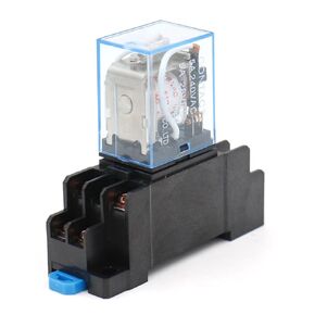 Baomain General Purpose Power Relay MY2NJ AC 6V Coil LED Indicator 8 pin Terminal 28VDC with DIN Rail PYF08A Socket Base
