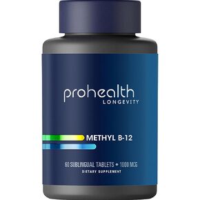 ProHealth Methyl B-12 Methylcobalamin (1000 mcg, 60 sublingual Tablets) (Vitamin B-12)