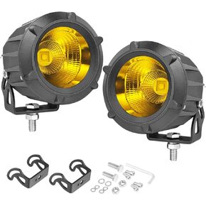 3.5 Inch Round Fog Lights 50W Spot Flood Combo Motorcycle Driving Lights Round LED Off Road Light Pods Bumper Lights Ditch Lights for Truck Motorcycle SUV UTV ATV Dirt Bike Jeep Toyota