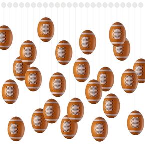 Haooryx Inflatable Mini Ball Decoration - 24 Set Small Balls with Hanging Rope and Hooks Inflatable Pool Football Blow up Sport Ball Toy for Game Day Beach Pool Birthday Decorations in Saudi Arabia