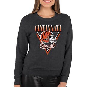 Team Fan Apparel NFL Womens Retro Triangle Slouchy Crewneck, Fleece Pullover Tagless, Long Sleeve Sweatshirt, Football