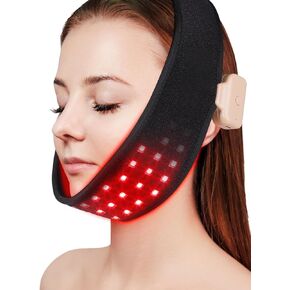 8 Colors Red Light Therapy for Neck Chin Firming, Cordless Wearable Infrared Light Therapy Wrap Pad for Jaw Arm Wrist Pain Relief Skin Care