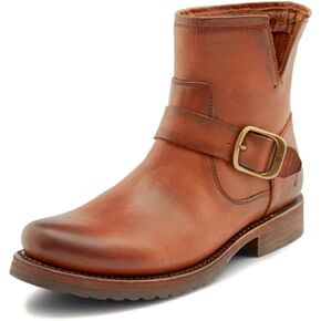 Frye Veronica Booties for Women Made from Full Grain Brush-Off Leather with Antique Metal Hardware and Waterproof, Hand-Stitched Goodyear Welt Construction – 5 ¾" Shaft Height, Black - Renice Leather, 8 M