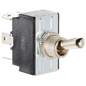 NSI 78090TQ Toggle Switch, Maintained Contact and Multiple Pole, On-On Circuit Function, DPDT, Brass/Nickel Actuator, 15/10 amps at 125/250 VAC, 0.250 Quikconnect Connection