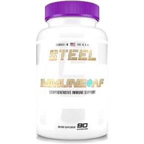 Steel Supplements Immune-AF | Mushroom and Essential Vitamin Blend w/Chaga, Cordyceps, Reishi, Zinc, Ginger, Black Elderberry | Immunity Support, Nootropic, Multivitamin