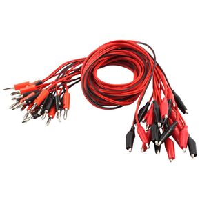 uxcell 10 Pairs Multimeter Test Leads Set Banana Plug, Double Alligator Crocodile Clip Wire Cable to Banana Connector Audio Video Test Cable 1M Length for Electrical Test
