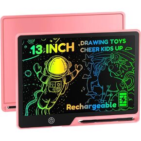 LCD Writing Tablet for Kids, Rechargeable Doodle Board Toys Gifts for 3-8 Year Old Girls Boys, 13 Inch Colorful Board Drawing Pad for Kids, Gifts for Toddler Educational Learning Travel Toys