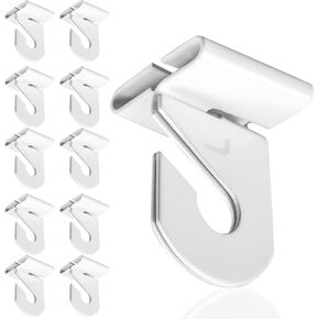 White Suspended Ceiling Hooks 10 Pairs Metal Ceiling Hanging Hook,Ceiling Grid Clips for Offices Home Plants Decorations,T-Bar Suspended Ceiling Hooks Hold Up to 20 Lbs (A-White 10 Pcs)