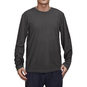 Mens Long Sleeve Quick Dry Workout Athletic T Shirt Running Moisture Wicking Classic Tee Shirts