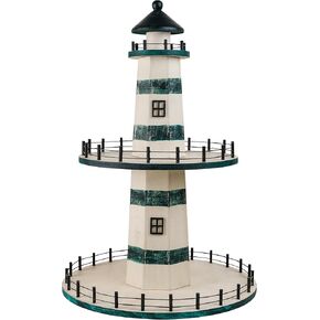 SAILINGSTORY Lighthouse Tiered Tray Stand Nautical Coastal Beach Decor Summer Tiered Tray Decor