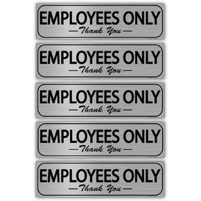 (5 Pack) Employees Only Sign for Door Sticker, Employees Only Beyond This Point Sign for Business, Office, Restaurant.