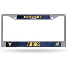 Rico Industries NCAA N.Carolina A&T Aggies 12" x 6" Silver Chrome Frame W' Decal Insert Car/Truck/SUV Auto Accessory