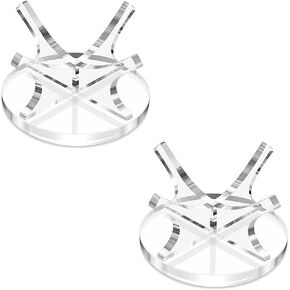 lasenersm 2 Pieces Small Ball Holder Acrylic Baseball Holder Softball Display Rack Sport Ball Display Rack Baseball Display Stand Ball Display Rack Holder with Non-Slip Rubber Pads, Transparent