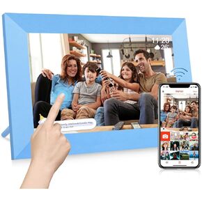 Frameo Digital Picture Frames,10.1 Inch WiFi Photo Frame Electronic with 32GB Storage,Picture Frame Digital Slideshow Share Videos Photos Remotely Via Frameo App (Blue)