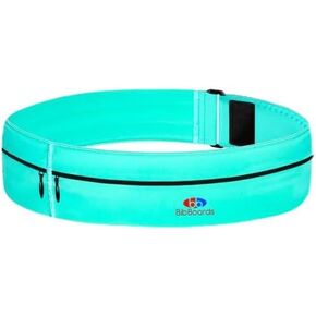 Running Belt for Men & Women - Water & Sweat-Resistant No Bounce Runners Fanny Pack for Phone, Keys, Cards & Money, Adjustable Running Band for Marathon, Jogging, Hiking, Cycling - Turquoise