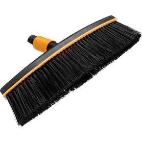 Fiskars QuikFit Patio Broom، رأس مكنسة، العرض: 38 سم، شعيرات صناعية، أسود/برتقالي، 1001416